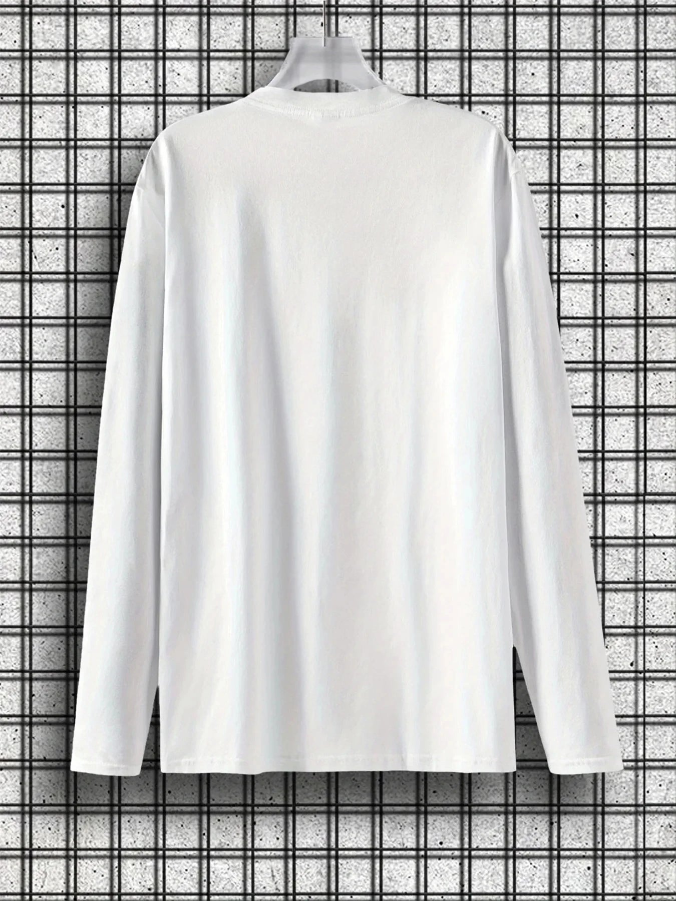 100% pure cotton men's long sleeved round neck loose casual freedom letter pattern printed spring and autumn versatile T-shirt